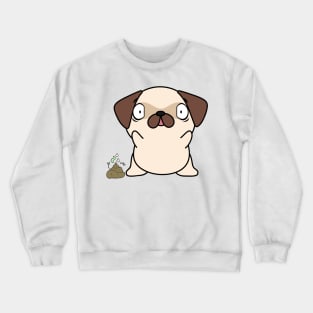 Funny pug smells poo poo Crewneck Sweatshirt